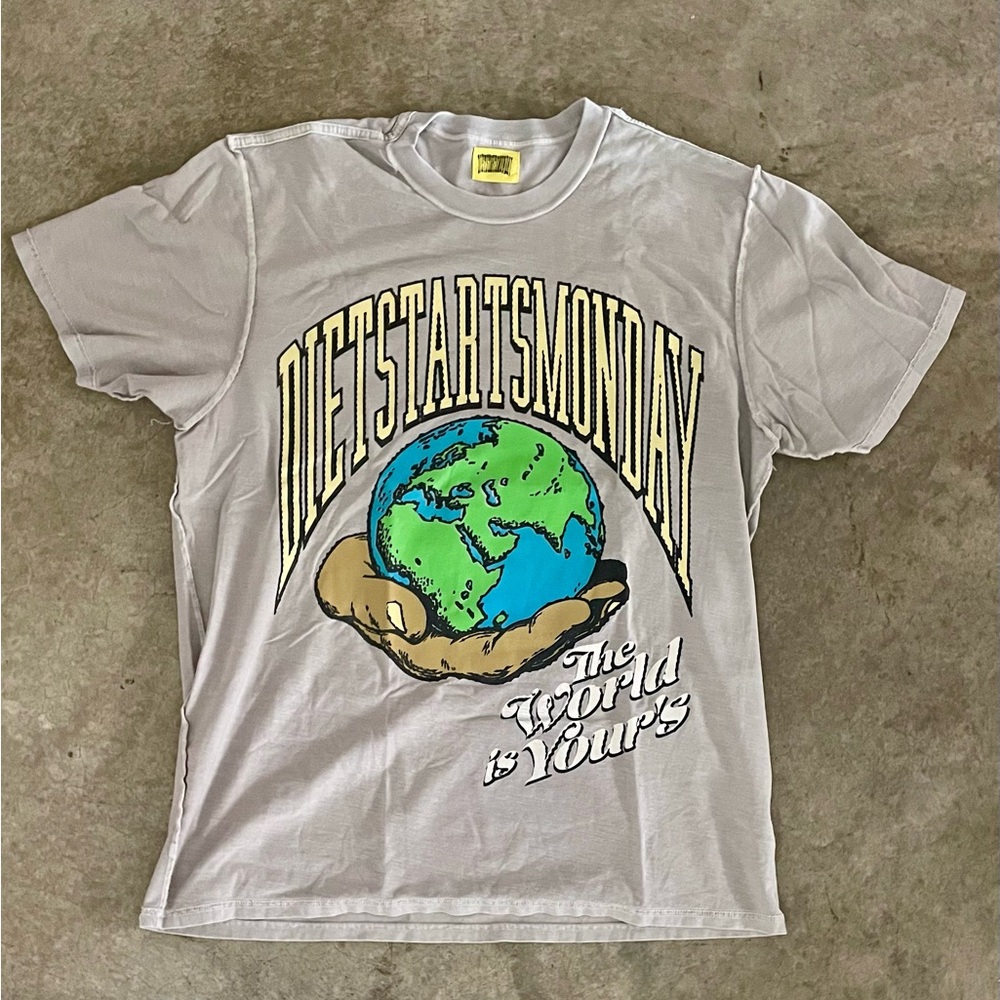 Grey and green DietstartsMonday t-shirt